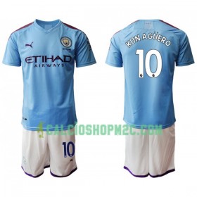 Manchester City KUN Agüero 10 Bambino Maglia Prima 2019/2020 Manica Corta (+ Pantaloncini)